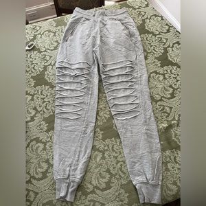 Light grey jaggered joggers